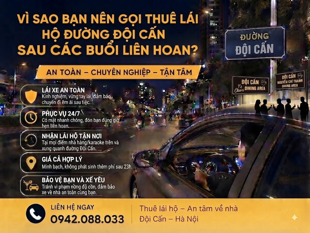 thuê lái hộ đường Đội Cấn